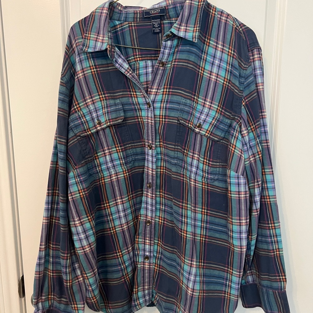 Chaps Men's Multicolor Plaid Button Down Shirt